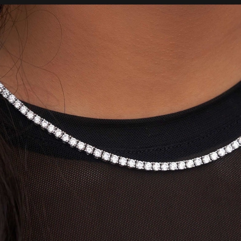 14k 24ct Tennis Necklace - Picture 5 of 9